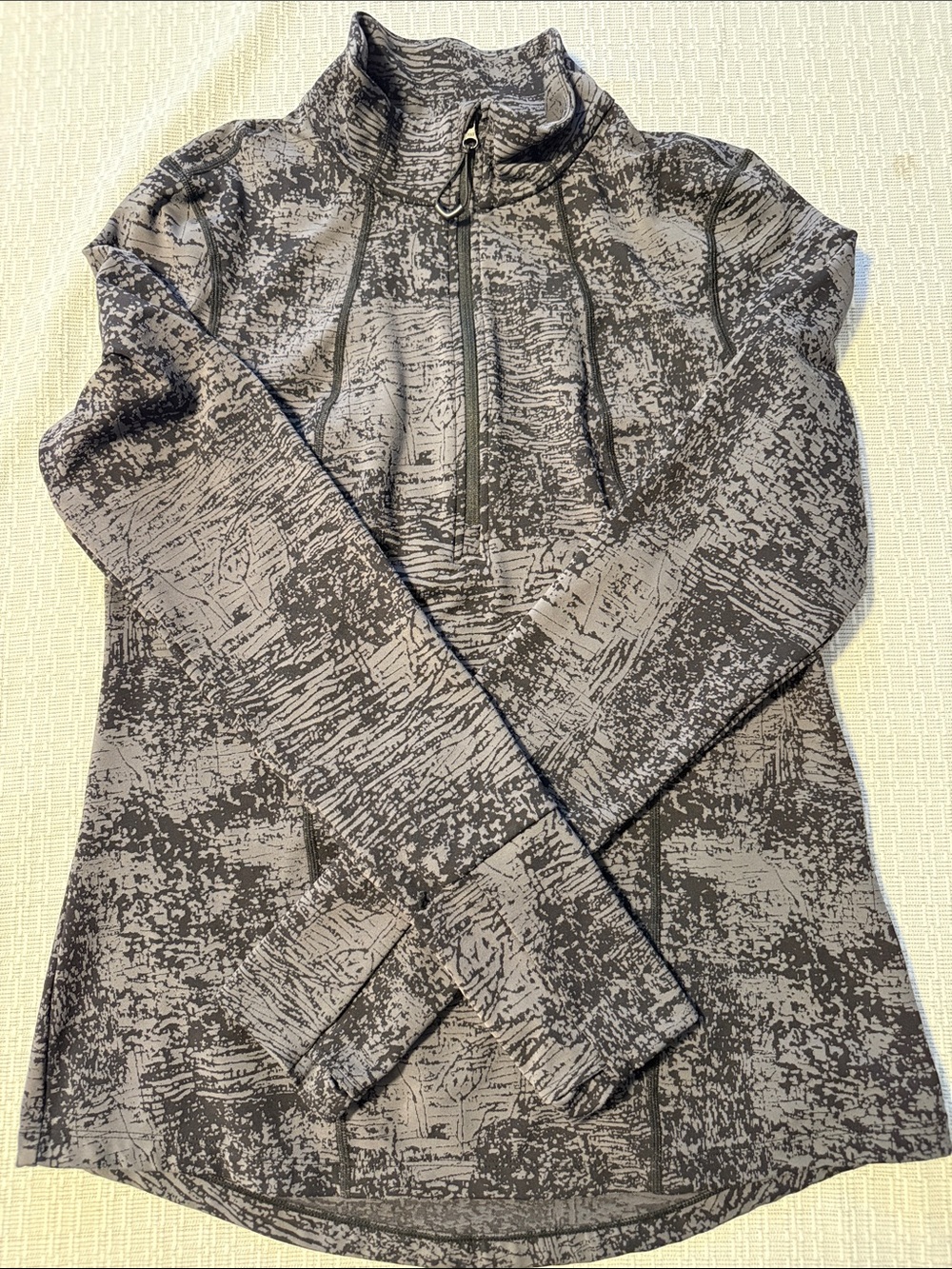 Zella Gray Patterned Half-Zip Hoodie